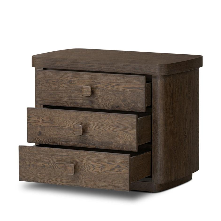 Valen Nightstand - Rustic Brown Oak Veneer by Four Hands