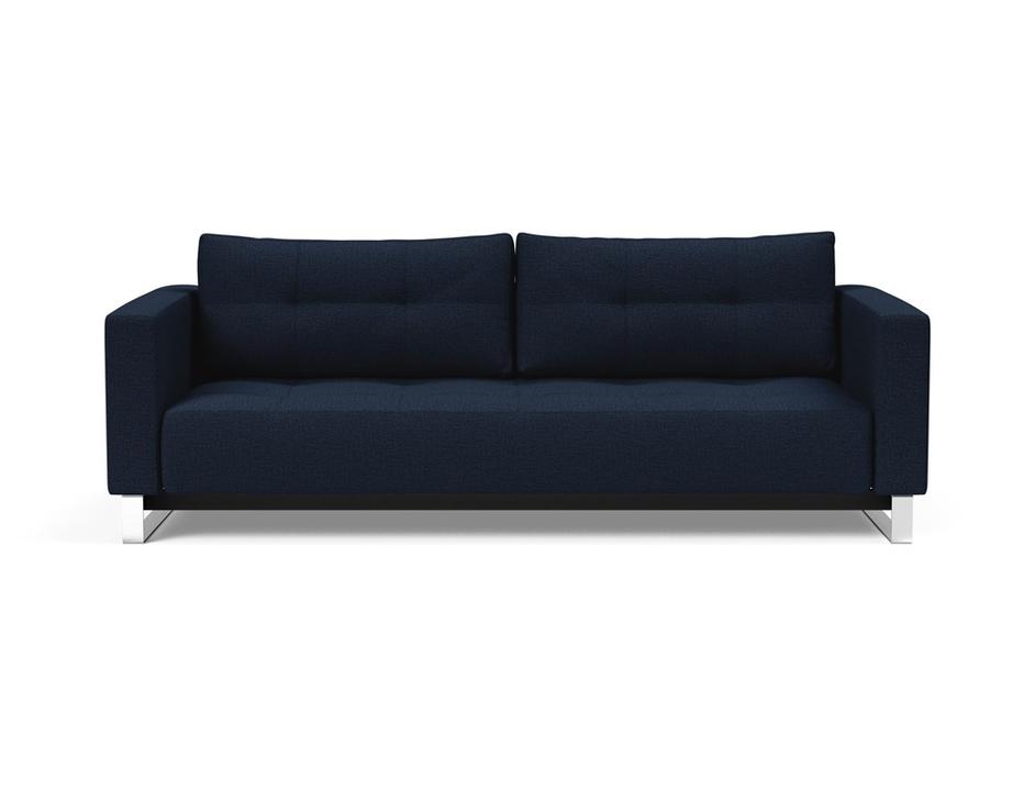 CASSIUS D.E.L. SLEEPER SOFA in MIXED DANCE BLUE FABRIC WITH Chrome legs 528 by INNOVATION USA