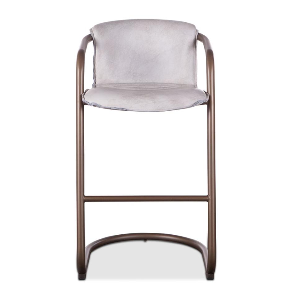Portofino Leather Bar Chair Vintage White by Home Trends & Design