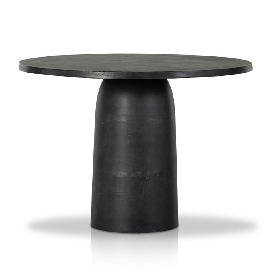 Basil Outdoor Dining Table 42" in Aged Grey by FOUR HANDS