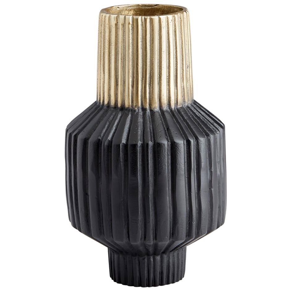 Allumage Vase in Matt Black and Gold by Cyan Design