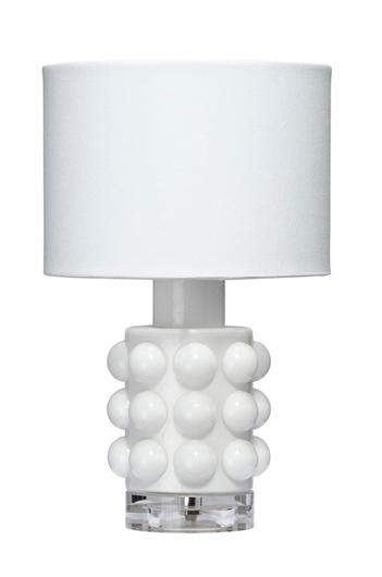 Seltzer Blown Glass Table Lamp, White by Jamie Young