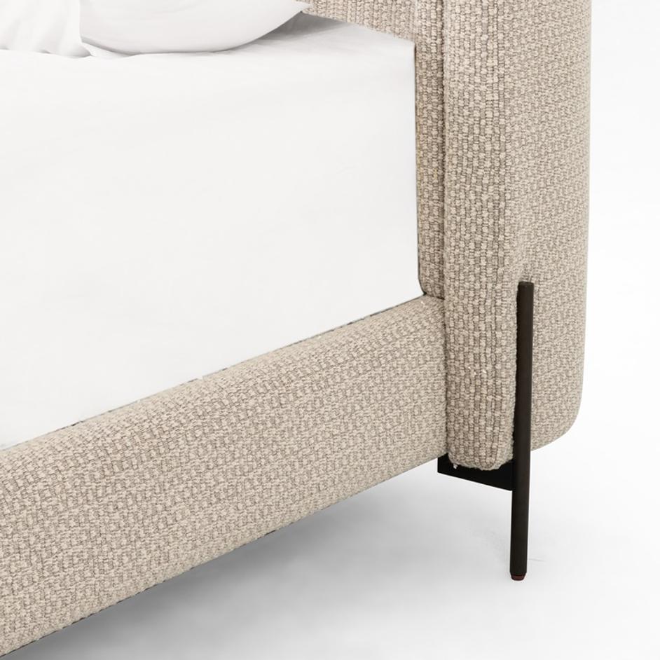 Dobson Bed In Perin Oatmeal In Queen by FOUR HANDS