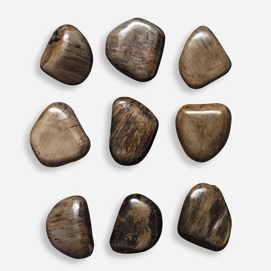 Pebbles Walnut Wood Wall Décor, S/9 by Uttermost