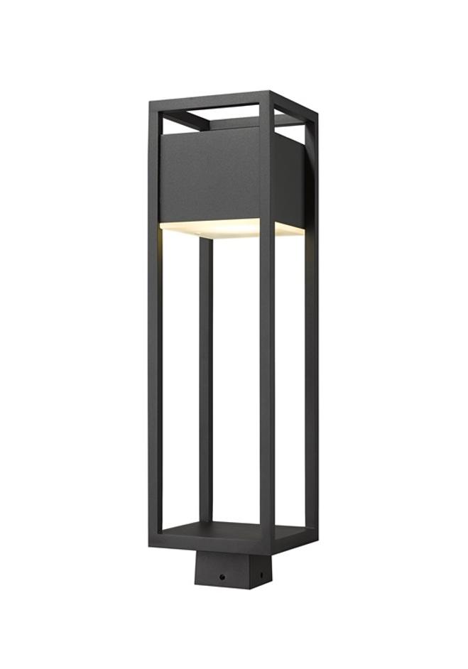 Barwick 1 Light Outdoor Post Mount Fixture in Black Finish by Z-Lite