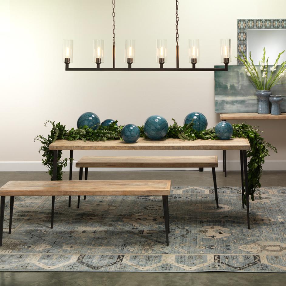 Linear 6-Light Steel Chandelier, Bronze by Jamie Young