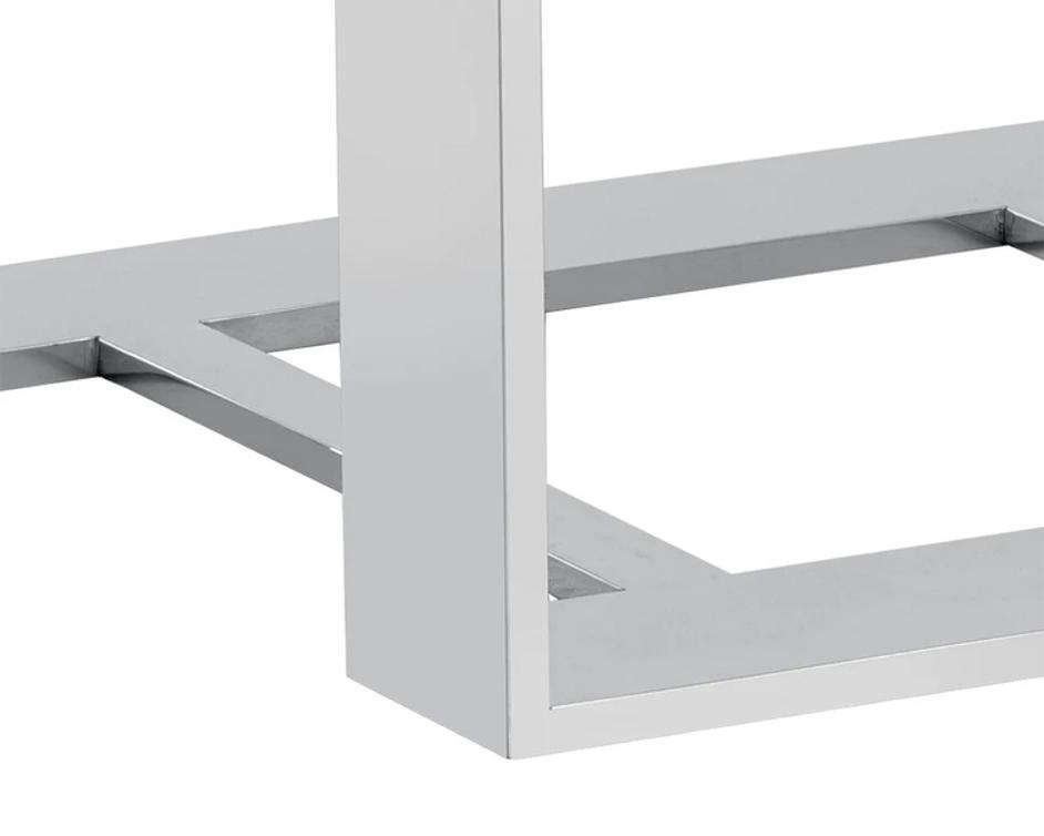 DALTON END TABLE - STAINLESS STEEL - HIGH GLOSS WHITE by Sunpan