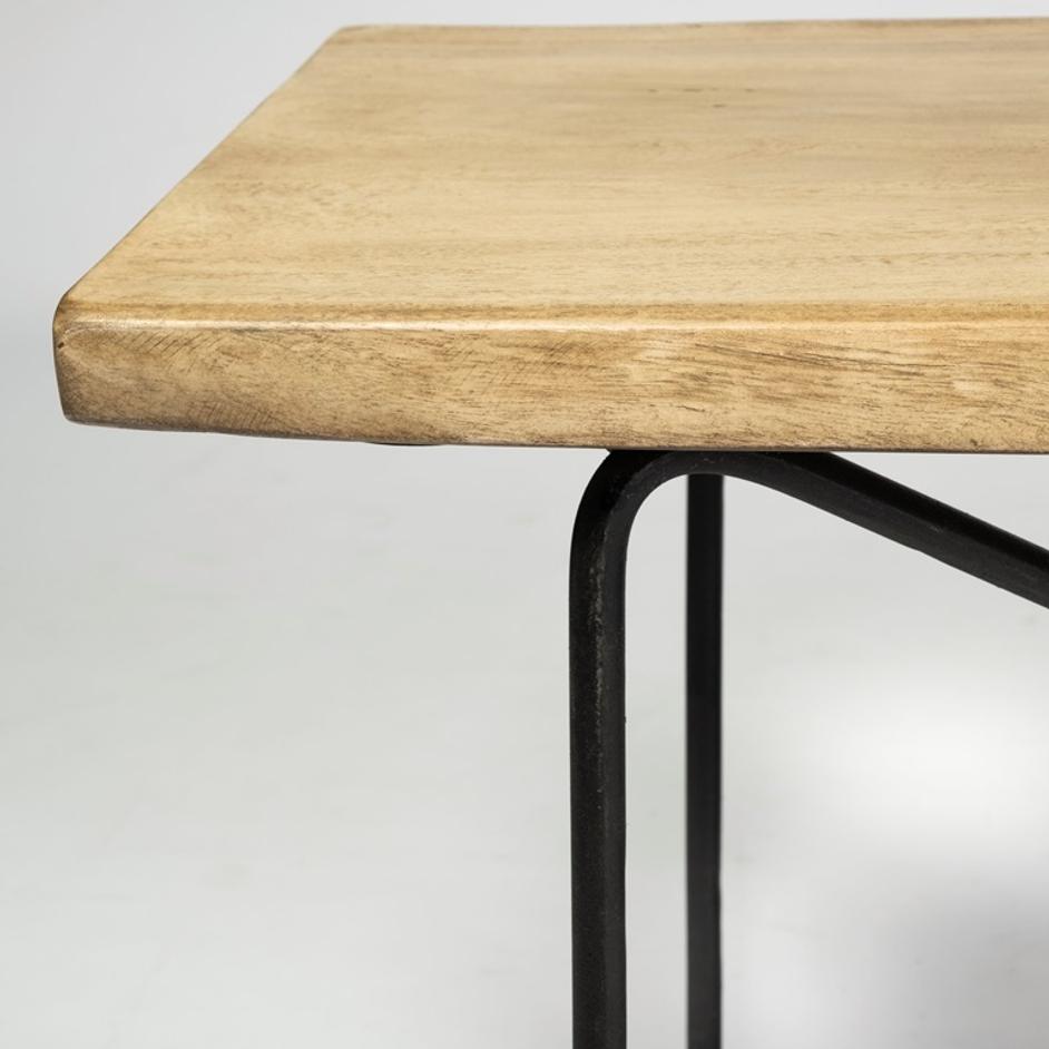 Papillion III 66L x 16W Blonde Wood And Iron Dining Bench by Mercana