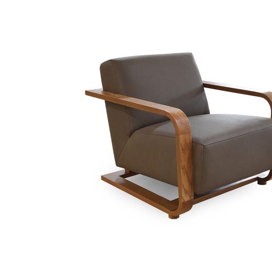 Eckersley Lounge Chair Cool Brown Leather by Moes Home