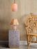 Dottie Blown Glass Table Lamp with Raffia Shade, Pink by Jamie Young