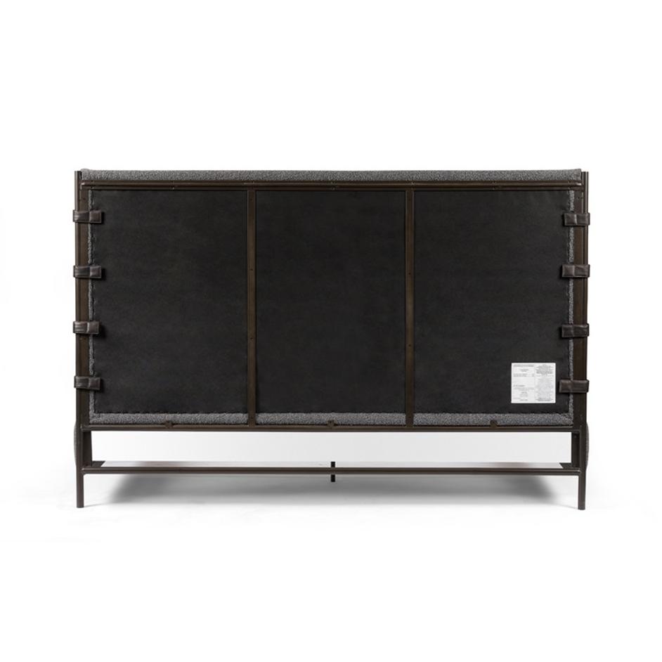 Anderson Bed In Knoll Charcoal In King by FOUR HANDS