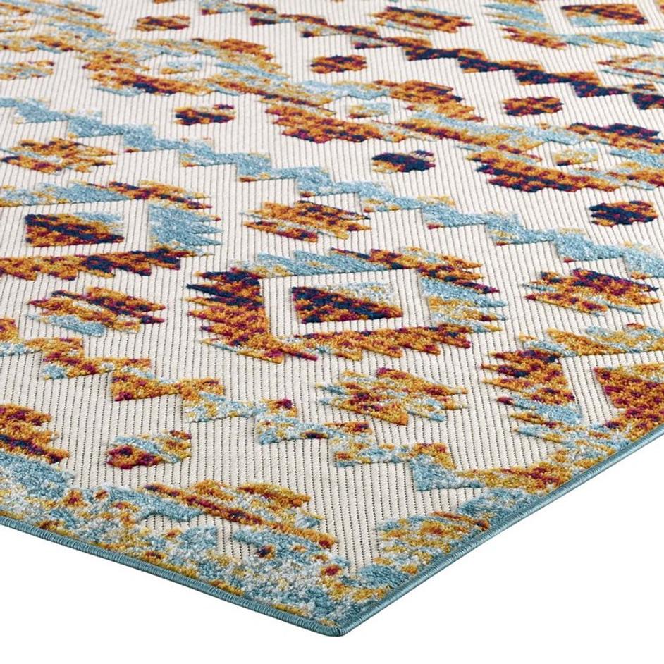 Burket Takara Abstract Diamond Moroccan Trellis 8X10 Indoor And Outdoor Area Rug In Multicolored by Modway Furniture