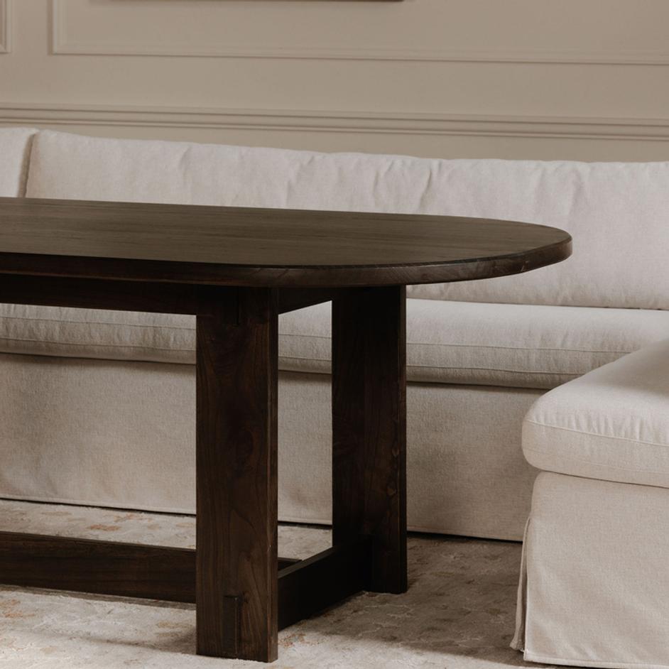 Glenn Oval Dining Table Dark Brown by Moes Home