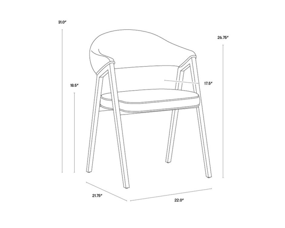 BURGOS DINING ARMCHAIR - NONO PETROL by Sunpan