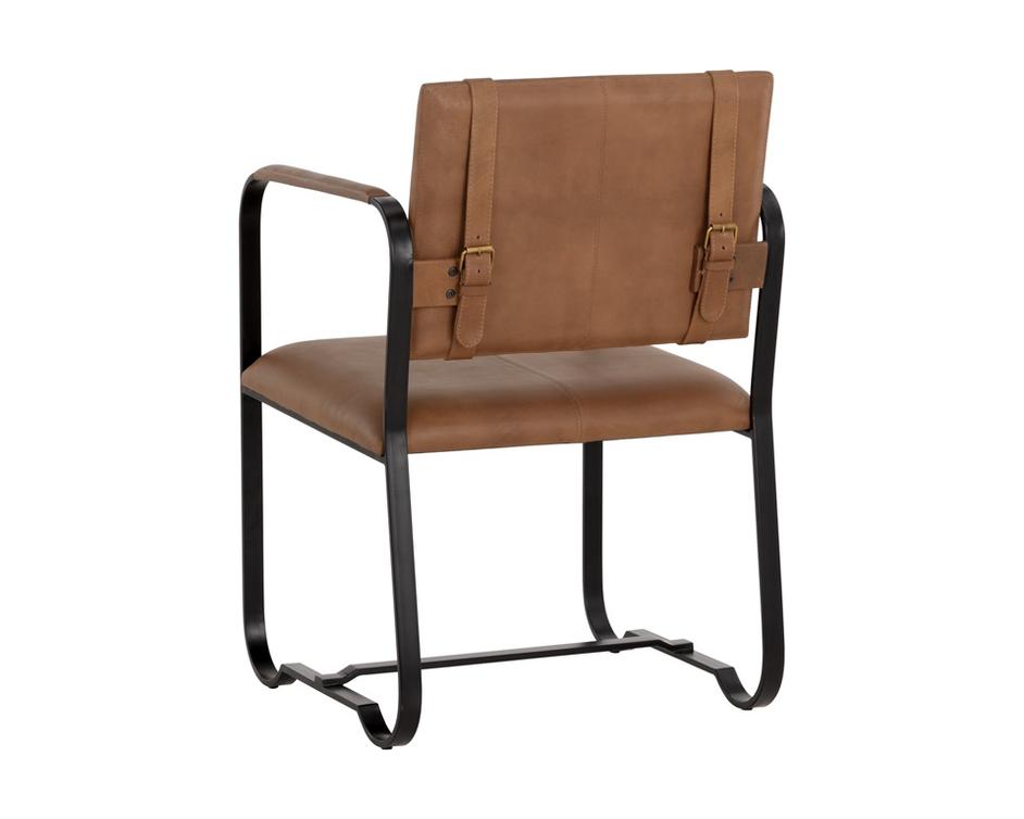 GARRETT DINING ARMCHAIR - COGNAC LEATHER by Sunpan