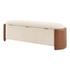 Alyssa Boucle/Faux Leather Storage Bench, Palladian Beige/Vintage Cider by New Pacific Direct