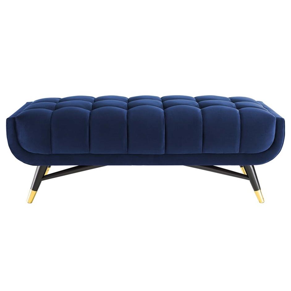Scholar 47.5" Performance Velvet Bench In Midnight Blue by Modway Furniture