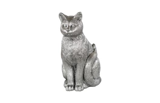 Cat Sitting Sculpture, Silver Leaf by Phillips Collection