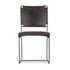 New York 17" Buffalo Leather and Iron Dining Chair, Black by Home Trends & Design