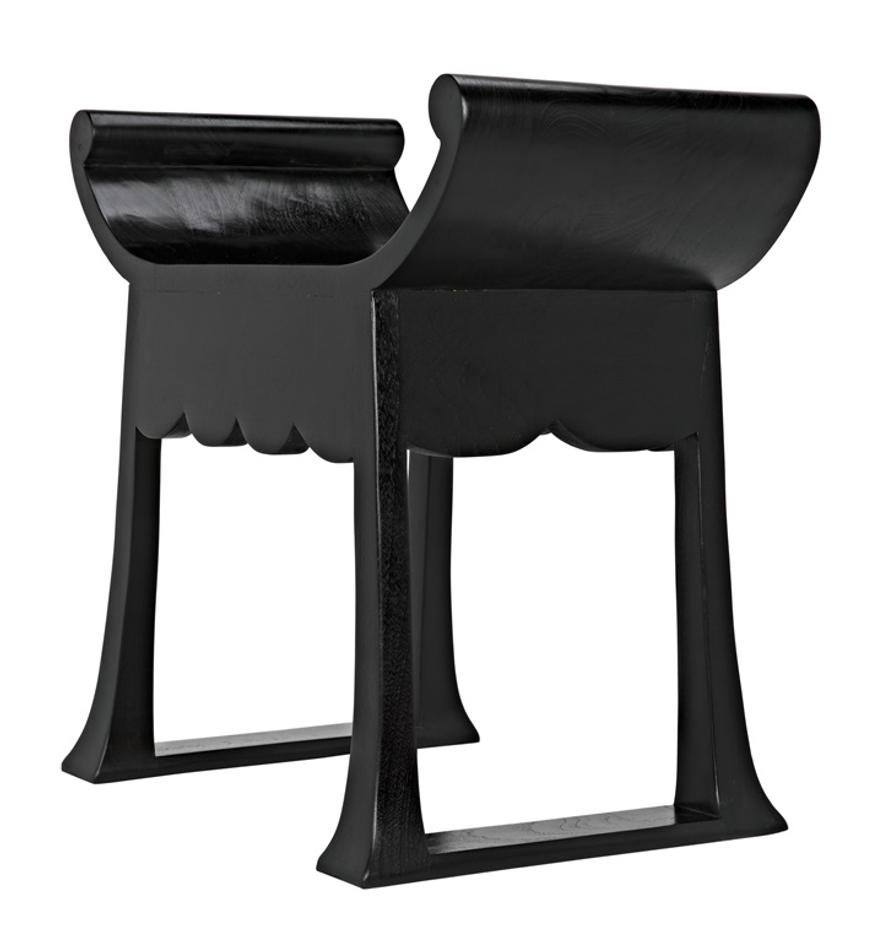 Wey Sungkai/Mindi Stool in Charcoal Black by Noir Furniture