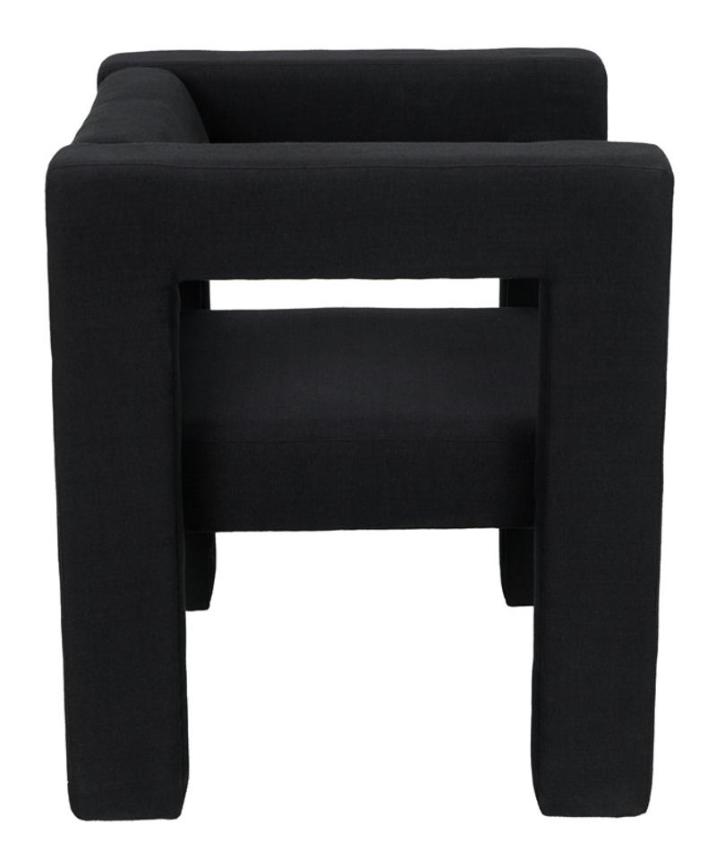 Felix Mixed Lumber Frame Chair in Black Cotton by Noir Furniture