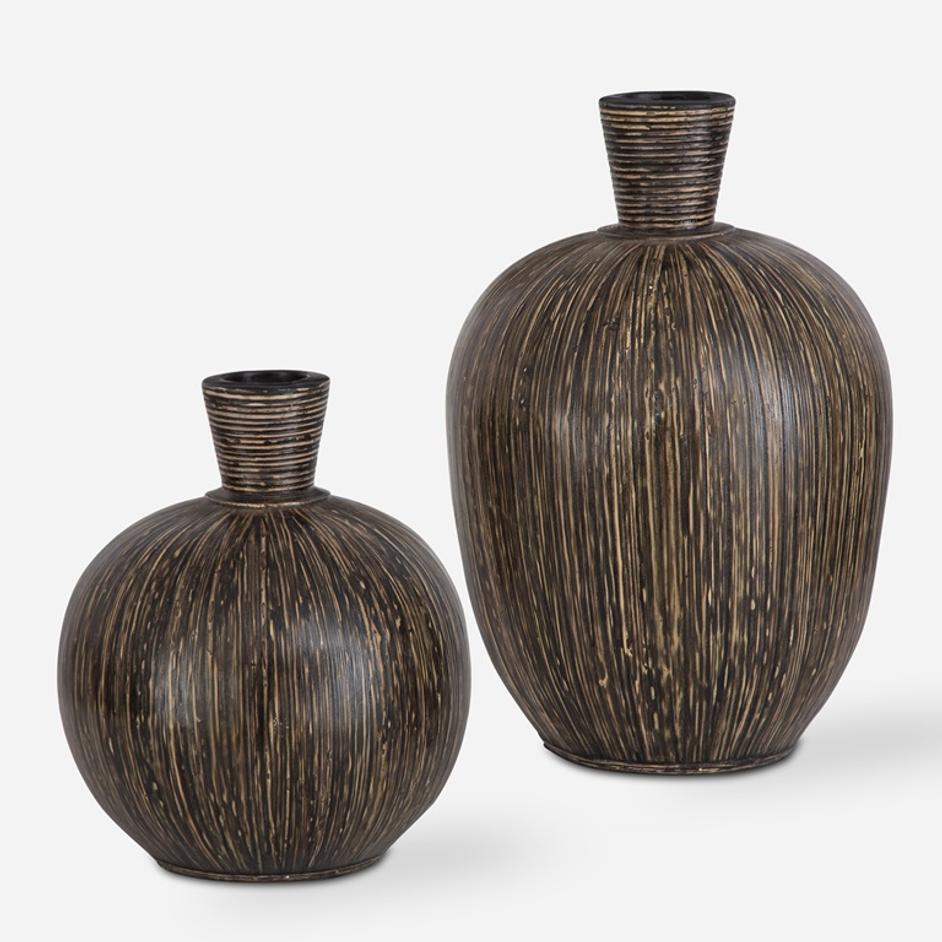 Islander Black Vases S/2 by Uttermost