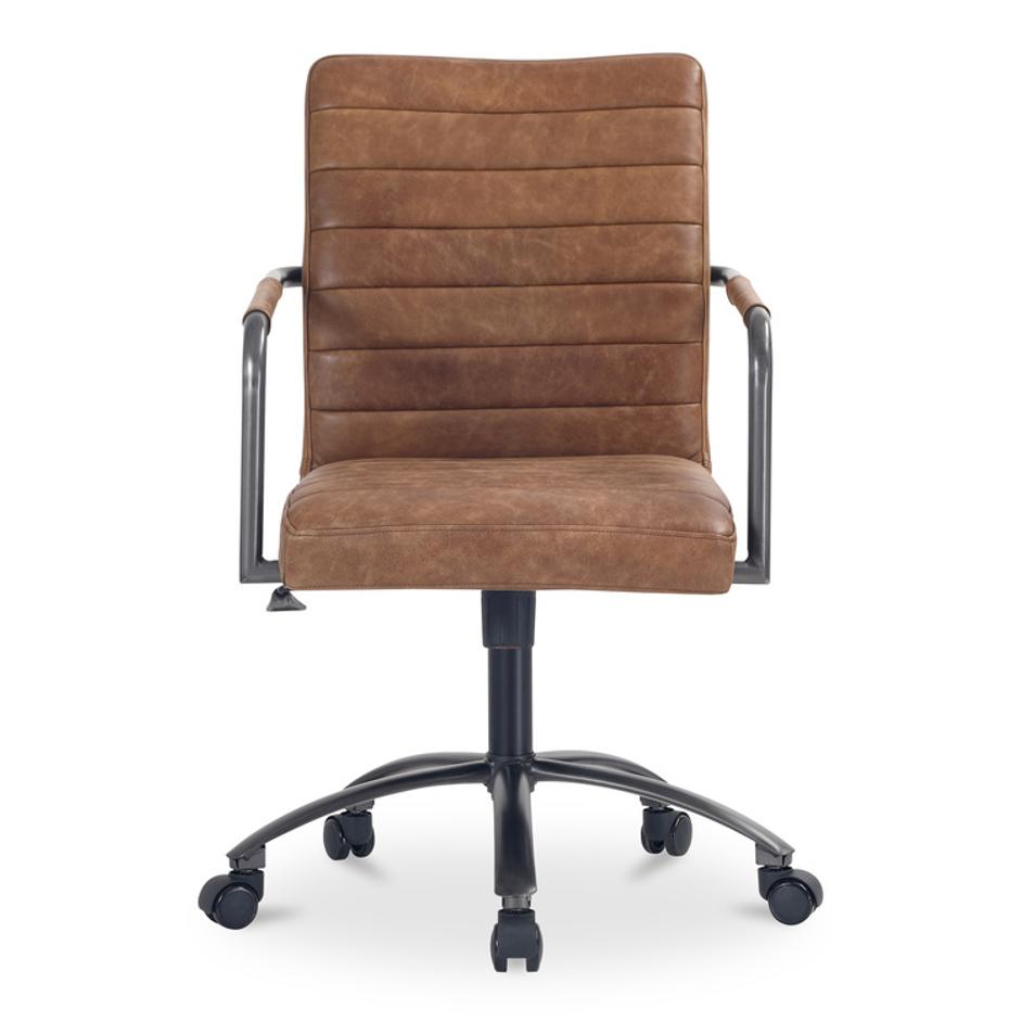 Roy Office Chair Open Road Brown Leather by Moes Home