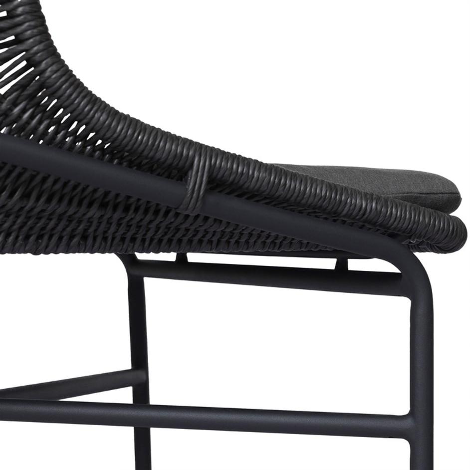 Jericho Outdoor Dining Chair In Vintage Coal And Charcoal Iron And Arashi Graphite by Four Hands