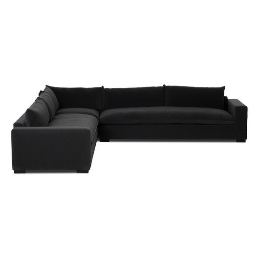 Grant 3 Piece Sectional With Arms In Crypton Henry Charcoal And Espresso by Four Hands