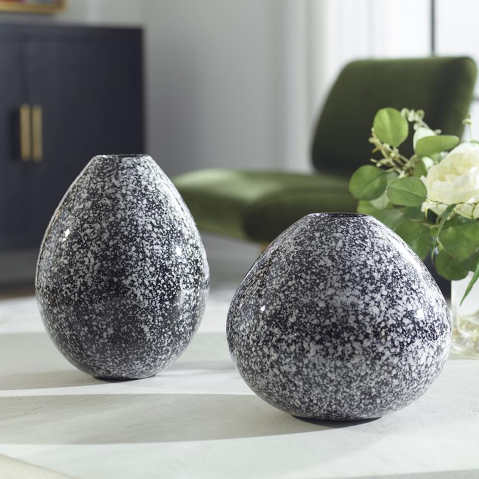 Cosmic Black & White Vases, Set/2 by Uttermost