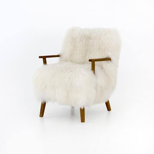Ashland Armchair-Mongolia Cream Fur by FOUR HANDS