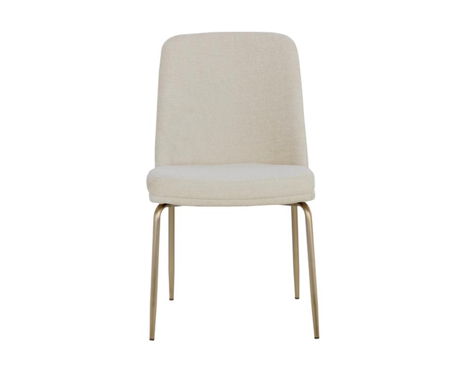 ZEKE DINING CHAIR - ANTIQUE BRASS - BERGEN IVORY by Sunpan