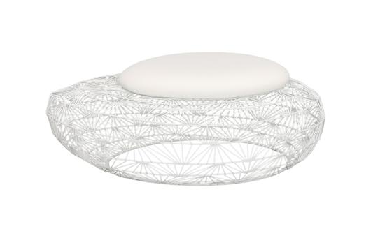 Wire Mesh Stone Stool With Cushion, Large by Phillips Collection