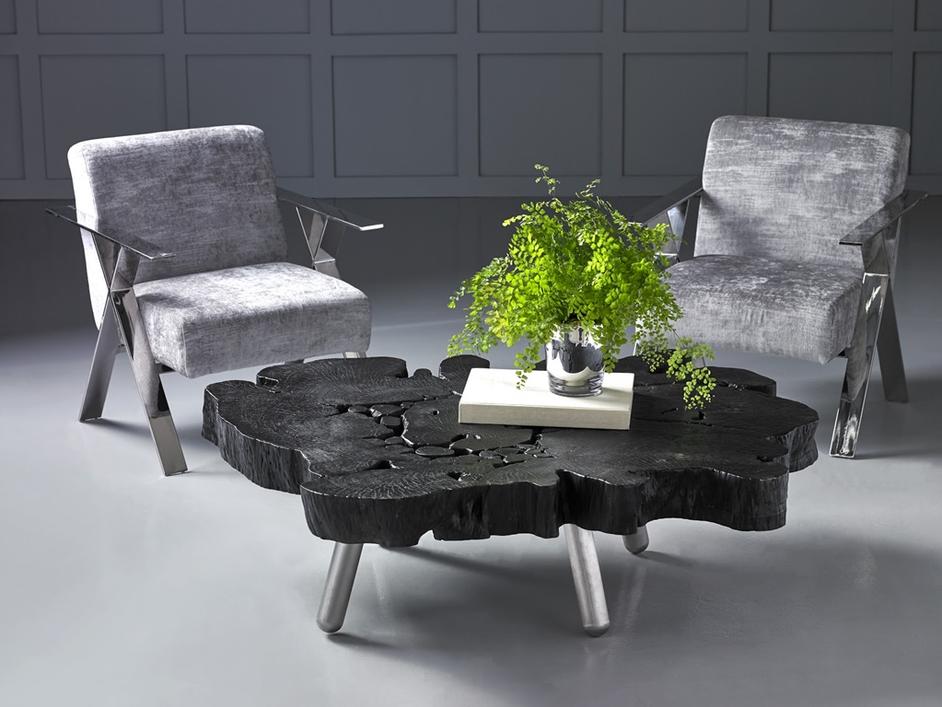 Allure Club Chair, Diva Grey , Stainless Steel Frame by PHILLIPS COLLECTION