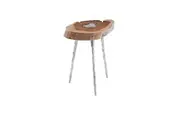 Molten Side Table Small, Poured Aluminum In Wood by PHILLIPS COLLECTION