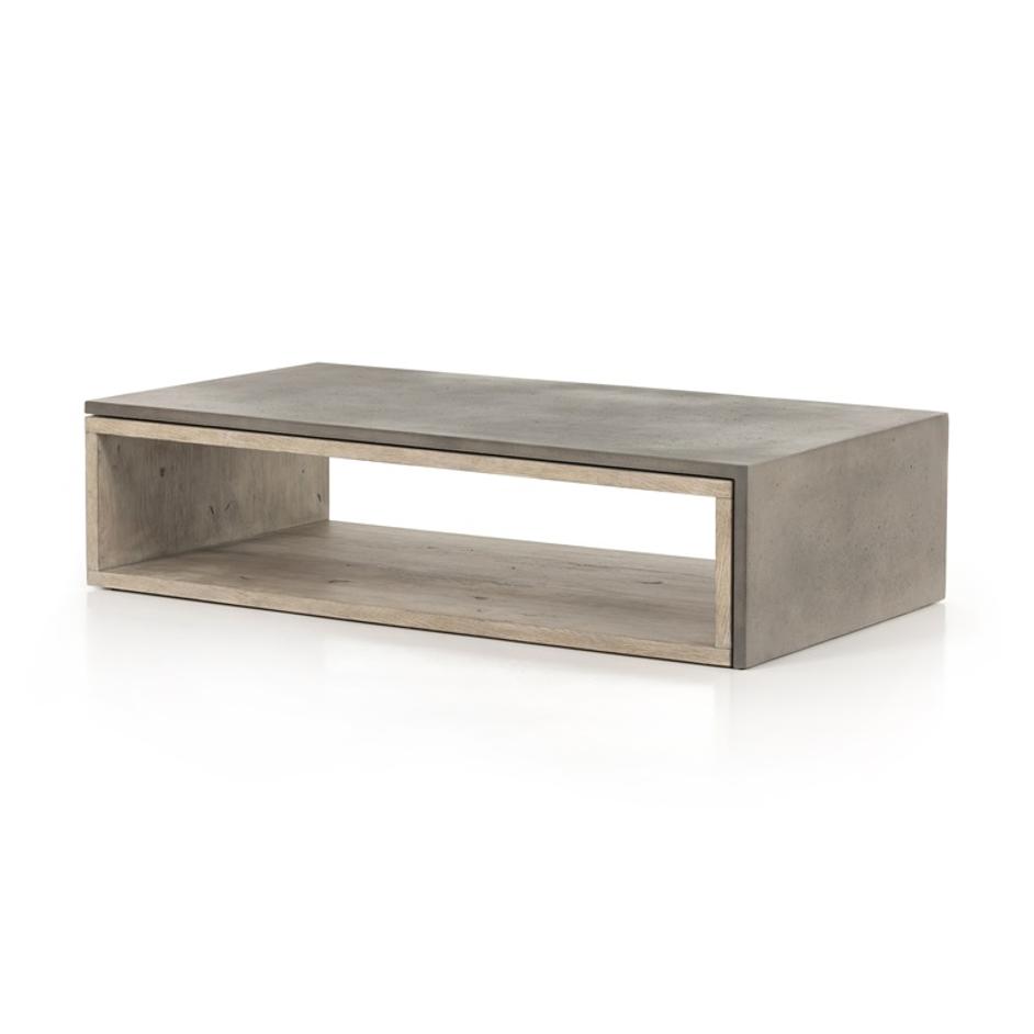 Faro Coffee Table In Dark Grey Concrete by FOUR HANDS