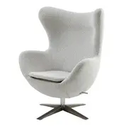 Max Fabric Swivel Rocker Accent Arm Chair Chrome Legs In Boucle Beige by New Pacific Direct