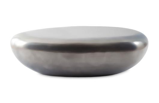 River Stone Cocktail Table, Polish Aluminum, LG by PHILLIPS COLLECTION
