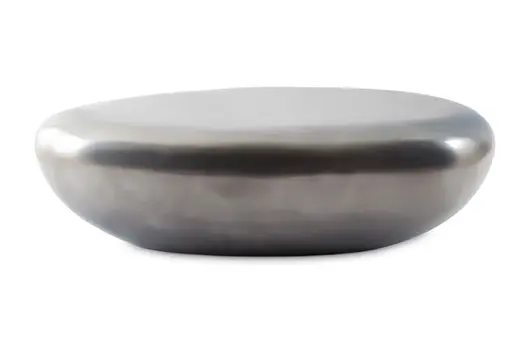 River Stone Cocktail Table, Polish Aluminum, LG by PHILLIPS COLLECTION