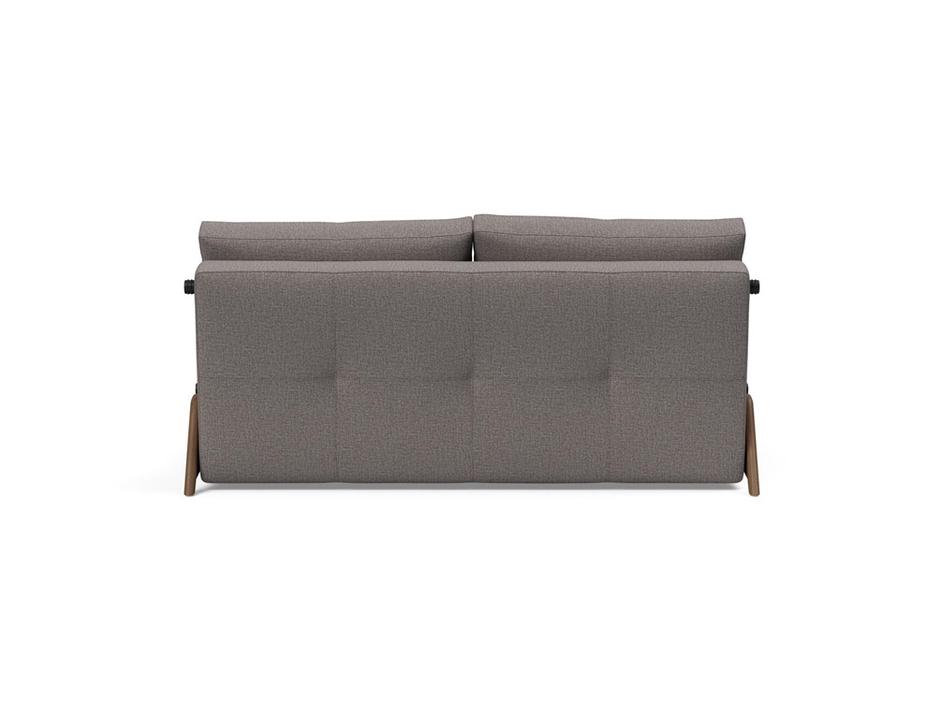 CUBED QUEEN SOFA BED in MIXED DANCE GREY FABRIC WITH Dark Wood LEGS 521 by INNOVATION USA
