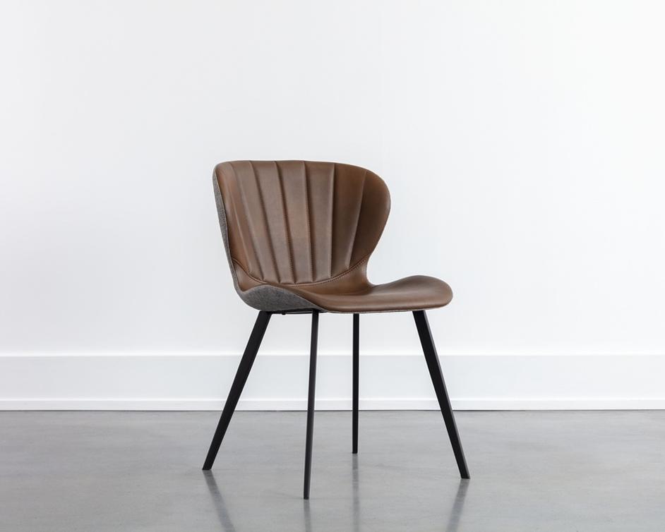 ARABELLA DINING CHAIR - BRAVO COGNAC / NOVEMBER GREY by Sunpan