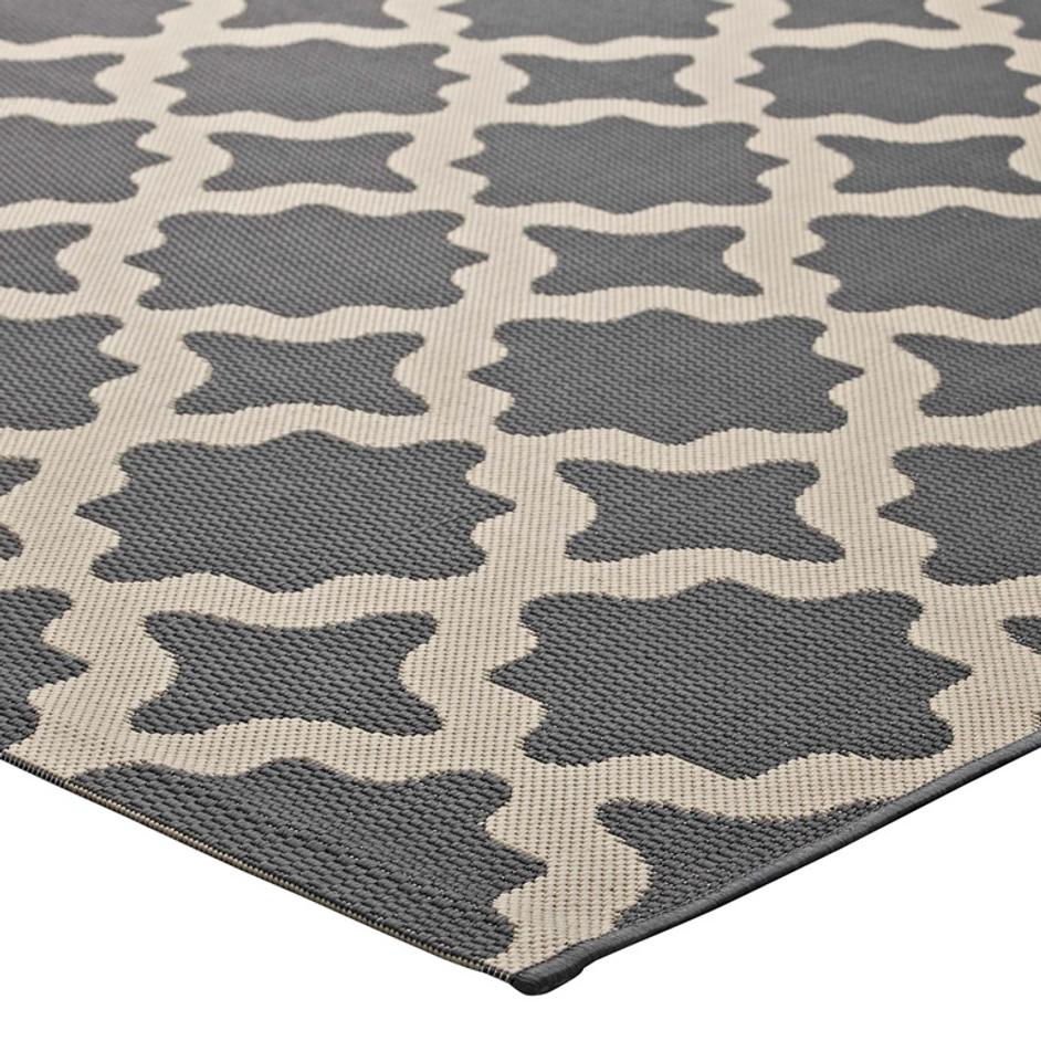 Selena Moroccan Trellis 9X12 Indoor And Outdoor Area Rug In Gray And Beige by Modway Furniture