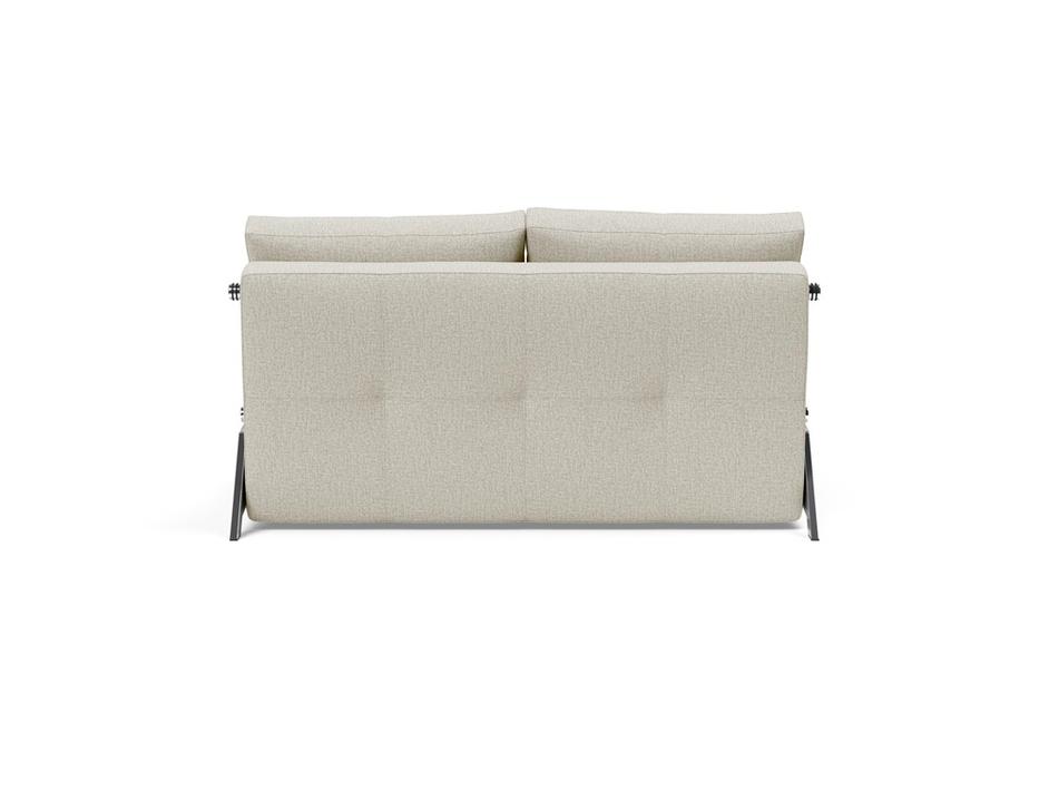 CUBED FULL SOFA BED in MIXED DANCE NATURAL FABRIC WITH Chrome legs 527 by INNOVATION USA