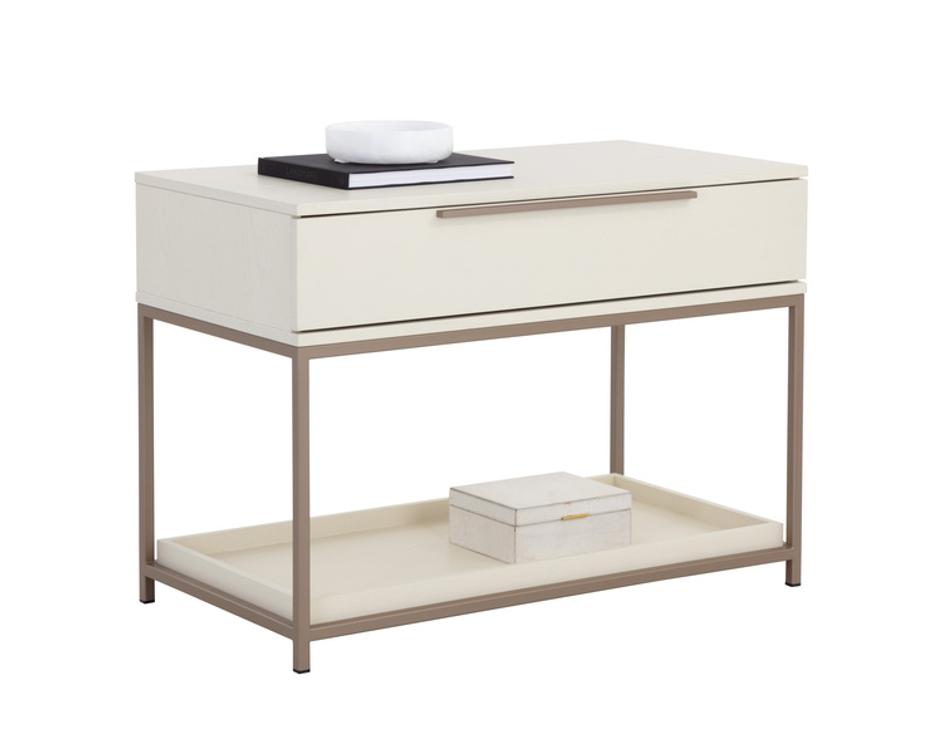 REBEL NIGHTSTAND - LARGE - CHAMPAGNE GOLD - CREAM by Sunpan