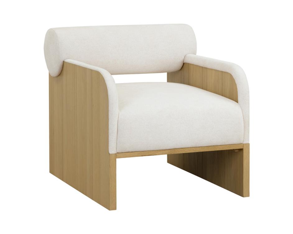 COBURN LOUNGE CHAIR - RUSTIC OAK - ECLIPSE WHITE by Sunpan
