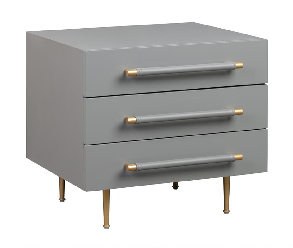 Trident Grey Nightstand by tov furniture