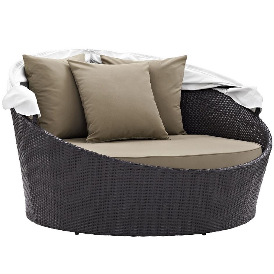 Minerva Canopy Outdoor Patio Daybed In Espresso Mocha by Modway Furniture