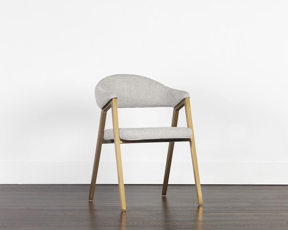 Burgos Dining Armchair - Belfast Heather Grey by Sunpan