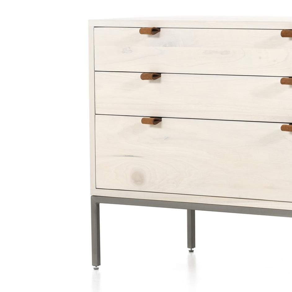 Trey Large Nightstand In Dove Poplar by FOUR HANDS
