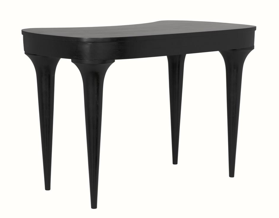 Rennie Mahogany Desk in Hand-Rubbed Black Finish by Noir Furniture
